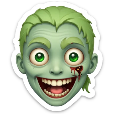 A cute and cheerful zombie is laughing hard sticker