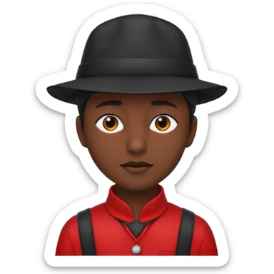 Typische zwartepiet, de knecht van Sinterklaas, met een pietenpak, kraag, muts sticker