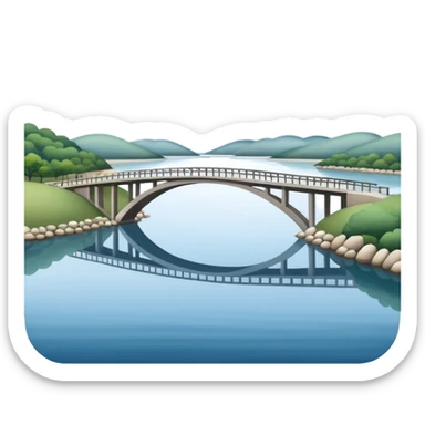 very simple Hangang river with a bridge, no outline sticker