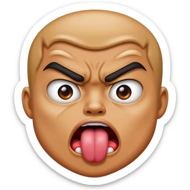 Angry sticking tongue out sticker