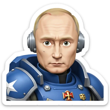 Vladimir Putin in power armor warhammer 40k style sticker
