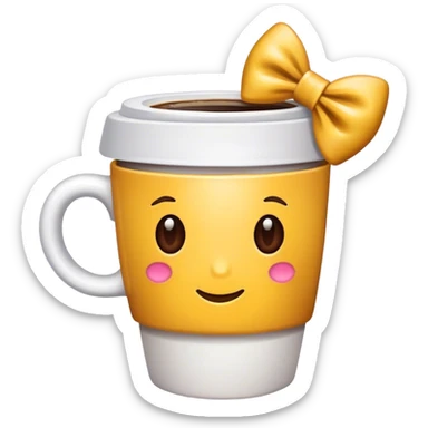 Taza de café con lazo sticker