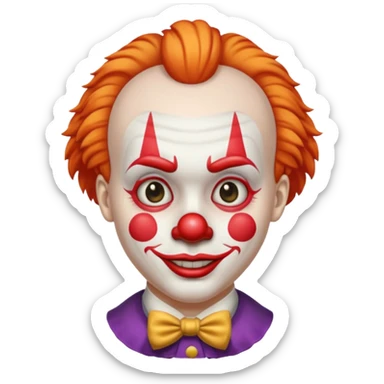 clown with proper formal haircut sticker