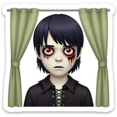 emo boy zombie with curtain bangs beautiful sticker