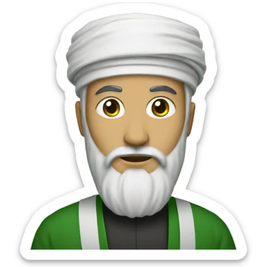 islamic scholar with green headwear sticker