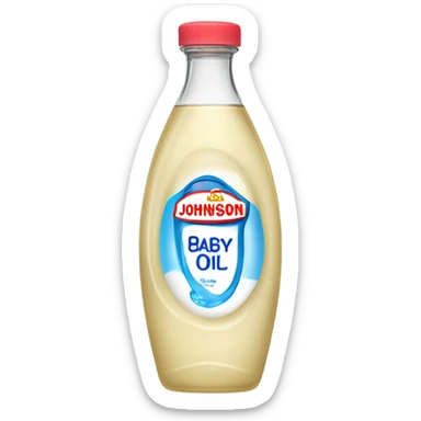 Bottle of Johnson Johnson baby oil sticker