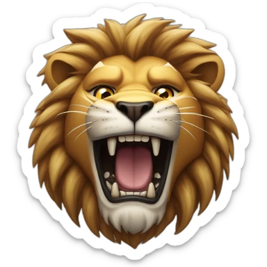 Brutal pumped-up lion sticker