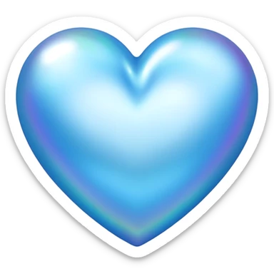 Blue azure pearly heart sticker
