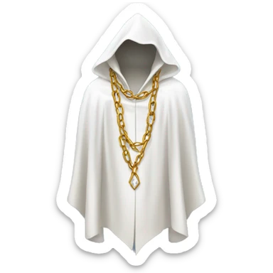 empty white crystal magical robes covered with chains sticker