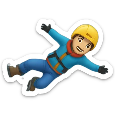 Man falling into snow texture when fell sticker