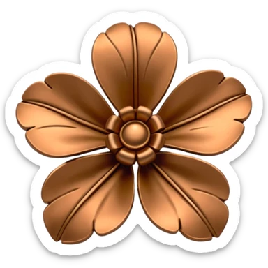 a bronze metal flower  sticker