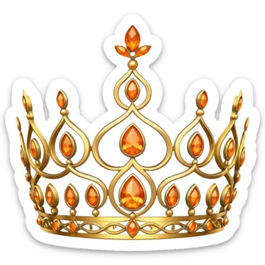 gold tiara with orange stones sticker