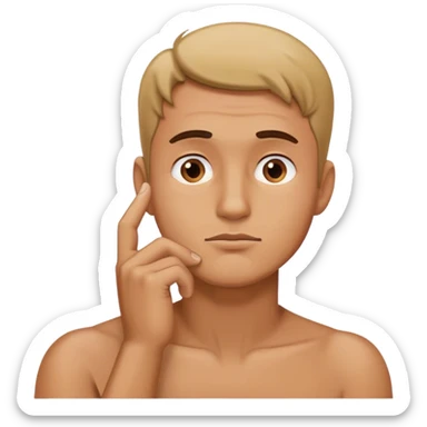 guy thinking with his hand on his chin sticker