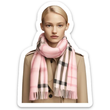 Pastel pink burberry scarf sticker