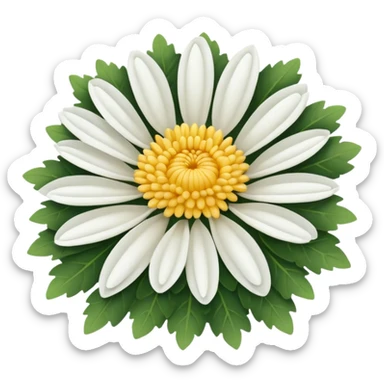 Chrysanthemum white sticker
