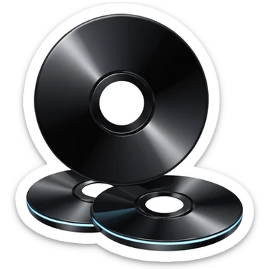 two black computer disk sticker