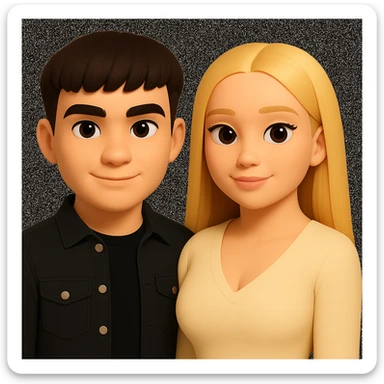 Slightly increase the volume of the upper body of the girl, slightly turn her to face forward, and make the skin color uniform. Maintain the cartoonish 3D style as in the reference image. sticker