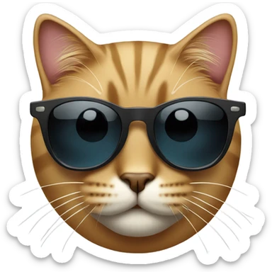 Cat with sunglasses sticker