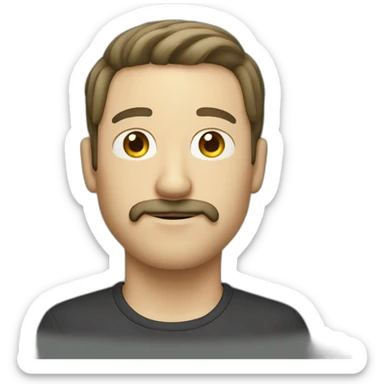 White guy with mustache and goatee sticker