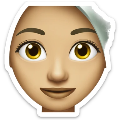 Mujer verde, cabello lacio largo, ojos rasgados facciones finas cuatro ojos sticker