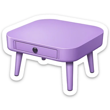 Light purple coffee table with nothing on it  sticker