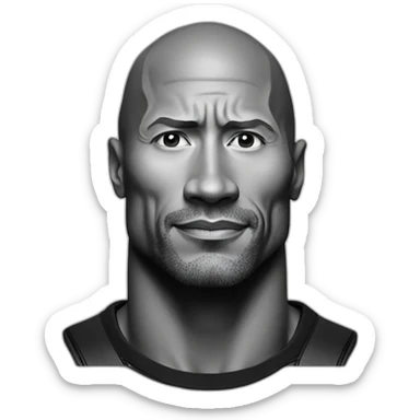 Sursil Dwayne Johnson noir et blanc sticker