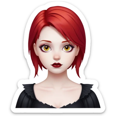 Pretty gothgirl red hair sticker
