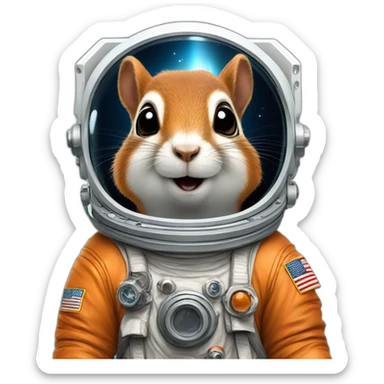 squirrel astronaut in space sticker