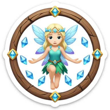 crystal fairy character breaking small rune circle sticker