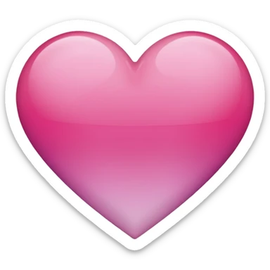 pink ombre heart, smooth color blend, shiny, rounded sticker