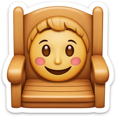 chair with a face on the seat sticker
