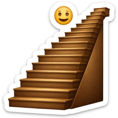 Shit emoji smiling with background: heaven stairs and light sticker
