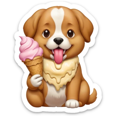 A dog whit a ice cream sticker