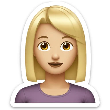 blonde girl bob hair straight bangs sticker