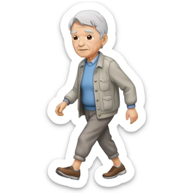 Old person walking  sticker