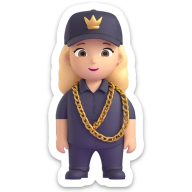 Brazilian rapper Chefin with cap and gold chain sticker