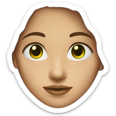Woman with brown hair and green eyes. Nose ring. sticker