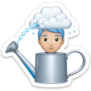 Cloud + watering can,Sky Gardeners. sticker