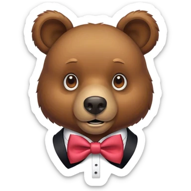 Bear with bows sticker