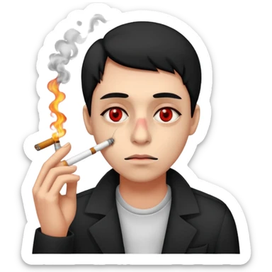 Emoji cansado mariguano sticker