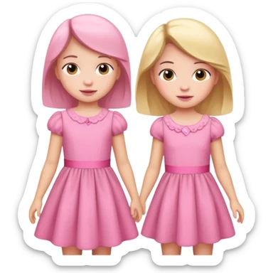kids in pink dress sticker