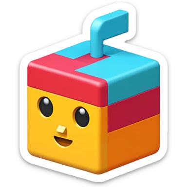 Pixeled style 3d sticker