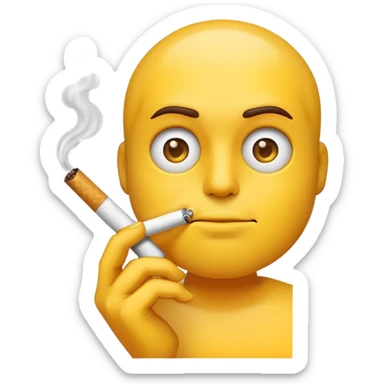normal emoji face smoking cigarette sticker