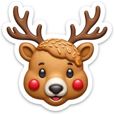 reindeer head shape cookie sticker