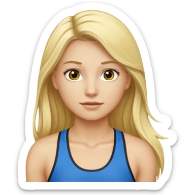 blonde long haired female athlete sticker