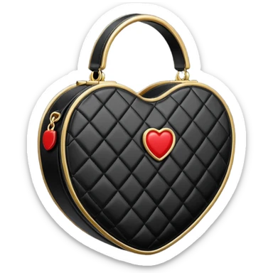 chanel heart shape bag black color bag sticker