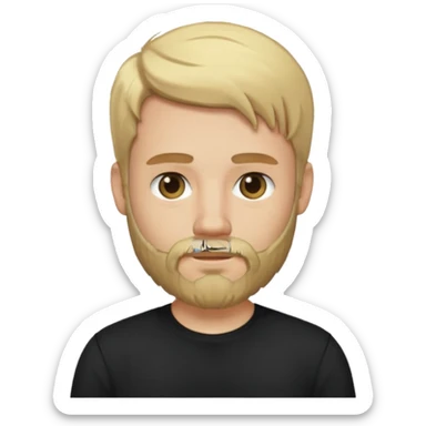 8-BitRyan blonde hair and beard, black shirt sticker