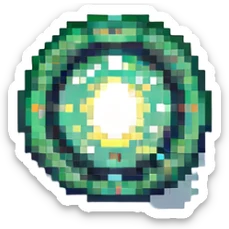 Change all the lights to green, keep the pixel art style, with no background. sticker