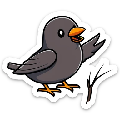blackbird singing sticker