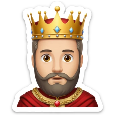 King with crown and beared sticker